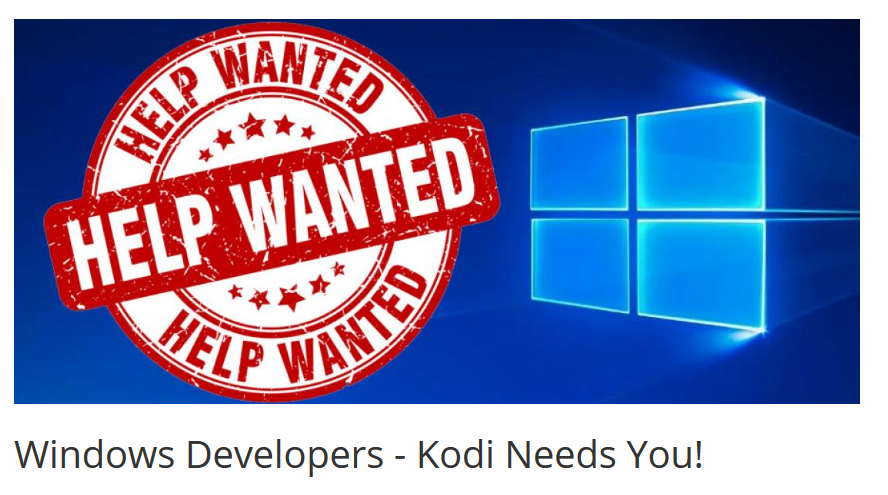 Windows Developers - Kodi Needs You